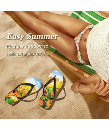 Mnsruu Daisy Floral Cloud Flip Flops - Stylish Sandals for Men & Women | Perfect for Home Hotel Spa & Travel - Buy Online on GoSupps.com
