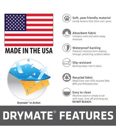 Drymate Original Cat Litter Mat - Urine-Proof, Absorbent, & Waterproof - Machine Washable - Durable - Extra Large (28 x 36) - USA Made - Buy Online on GoSupps.com