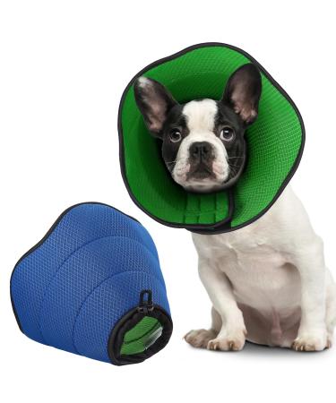 Bonthee Halskrause dog breathable pet Elisabethan soft protective collar dog after op adjustable dog collar leak protection dog dog collar prevents licking from wounds L green