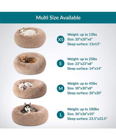 Bedsure Calming Donut Dog Bed - Washable Anti-Slip Faux Fur for Small to Large Dogs & Cats - Buy Online on GoSupps.com