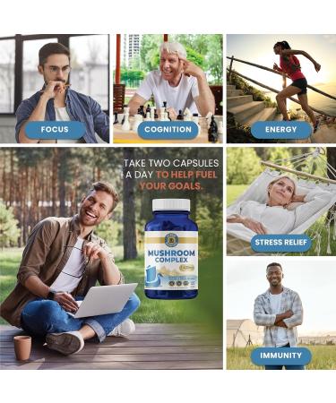 Vykee Nutrition Mushroom Blend Reishi Lion s Mane & Cordyceps | Supports Brain Health Immune Function & Energy | Ideal for Mental Clarity Endurance & Vitality | 120 Capsules - Buy Online on GoSupps.com