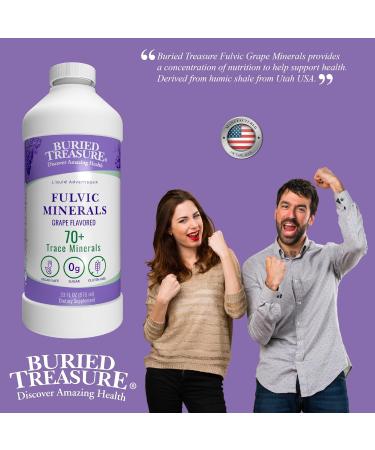 Buried Treasure Fulvic Mineral Complex 33 fl oz - Grape Flavored | Essential Mineral Supplement - Buy Online on GoSupps.com