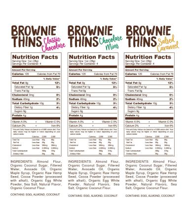 Lillabee Brownie Thins Variety Pack - Paleo Friendly, Gluten Free, Carb Smart, Healthy Snacks - High Protein Crunchy Cookies - 4oz Bag (3 Pack) - Grain, Soy, and Dairy Free - 3 Count Pack - Buy Online on GoSupps.com