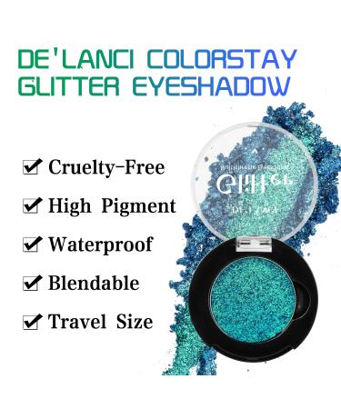 DE'LANCI Green Glitter Eyeshadow - Highly Pigmented Duochrome Eye Glitter for Green Eyes - Buy Online on GoSupps.com
