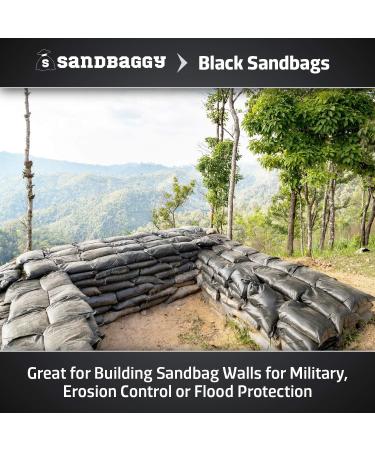 Sandbaggy Black Sandbags | 14x26 Inch | 4000 HR UV Protection | Ultra-Tough Empty Poly Bags | Trusted by US Military (10 Bags) - Buy Online on GoSupps.com