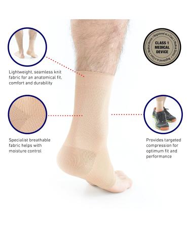 Neo-G Ankle Support XL - Achilles Tendonitis & Sprained Ankle Brace for Weak Ankles - Multi Zone Compression for Joint Pain Relief - Beige - Daily Wear - Buy Online on GoSupps.com