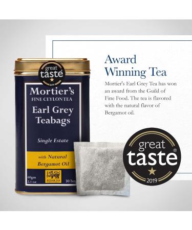 Mortier's Earl Grey Tea Bags - Great Taste Award Winner - 30 Premium Ceylon Earl Grey Tea Bags - Buy Online on GoSupps.com