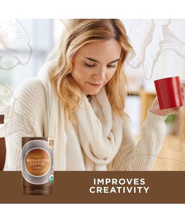 ShroomDNA Organic Mushroom Coffee with Lions Mane and Chaga Mushrooms - Instant Focus + Clarity All Day | USDA Certified Organic, Vegan, Gluten Free, No Added Sugar (20 Count) - Buy Online on GoSupps.com