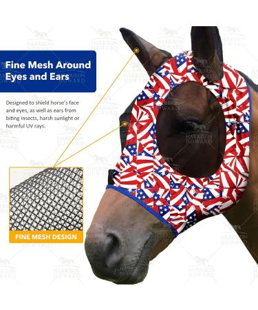 Shop Harrison Howard Stretchable UV Protection Fly Mask - Breathable Mesh Eye Opening & Ear Protection - Full Size - Buy Online on GoSupps.com