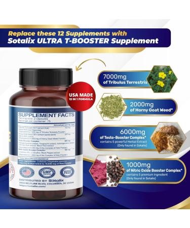 Ultra Booster 18,000MG with Tribulus Terrestris & Horny Goat Weed - Male Energy Supplement - Made in USA - Buy Online on GoSupps.com