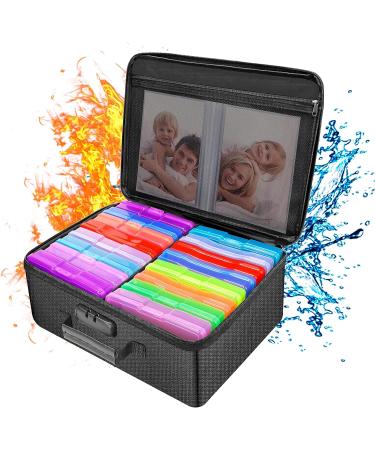 Fireproof Photo Storage Box with Lock ENGPOW Photo Box Organizer with Divider&Mesh Bag Collapsible Portable Photo Storage Containers with Handle for Photos  Picture Scrapbook Art Craft(Box Only) - Buy Online on GoSupps.com