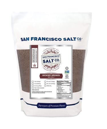 Hickory Smoked Sea Salt 2 lb. Bag - Fine Grain by San Francisco Salt Company 2 Pound Bag - Fine Grain