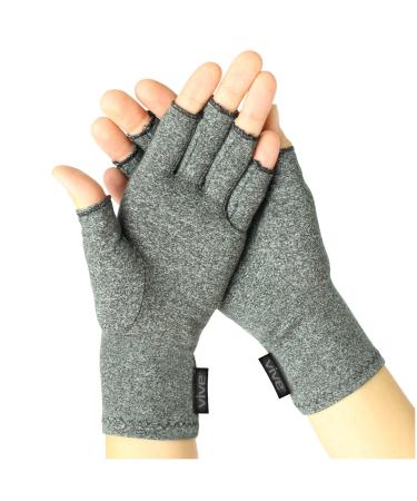 Vive Arthritis Gloves - Compression Glove for Rheumatoid Osteoarthritis - Heat Hand Gloves for Computer Typing Arthritic Joint Pain Relief Carpal Tunnel - Men Women - Open Finger Thumb (Medium) Medium Old