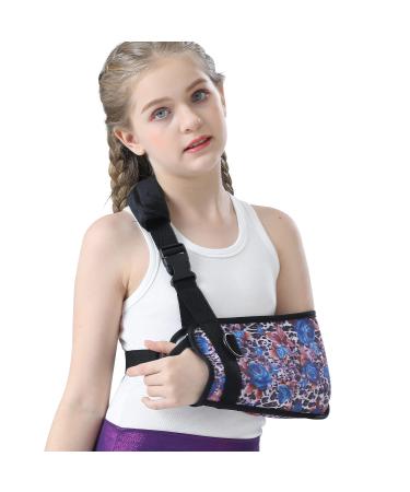 Breathable Kids Arm Sling for Elbow Injury with Waist Belt Rose Child Size Elbow Sling for Broken Arm Padiatric Shoulder Sling for Rotator Cuff Injury Arm Brace Support Large