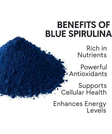 Blue Spirulina Capsules 500mg 240 Count Natural Antioxidant & Nutrient-Rich Superfood Supports Energy Vitality & Overall Wellness Vegan Non-GMO - Buy Online on GoSupps.com