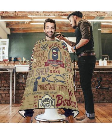 Visesunny Vintage Barber Cape - Anti-Static Water-Resistant Hair Cutting & Beard Shaving Bib - Adjustable Snap Professional Salon Cape for Hairdressers - Buy Online on GoSupps.com