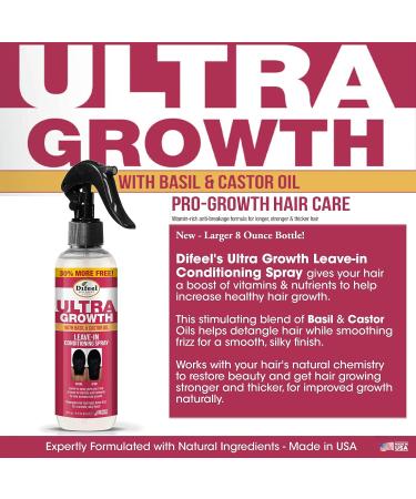 Difeel Ultra Growth Basil & Castor Hair Oil 8 oz. Leave-In Conditioning Treatment - Buy Online on GoSupps.com