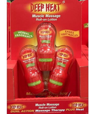 THREE PACKS of Deep Heat Muscle Massage Roll-On Lotion 50ml 150 ml (Pack of 1)