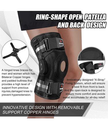 NEENCA Knee Brace - Adjustable Supports with Hinge & Side Stabilizers for Joint Pain Relief & Arthritis - Buy Online on GoSupps.com