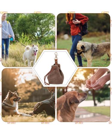 Newofview Dog Treats & Storage Bags - Canvas Dog Food Storage with Clip Buckle for Training - Premium Brown Dog Treats - Buy Online on GoSupps.com