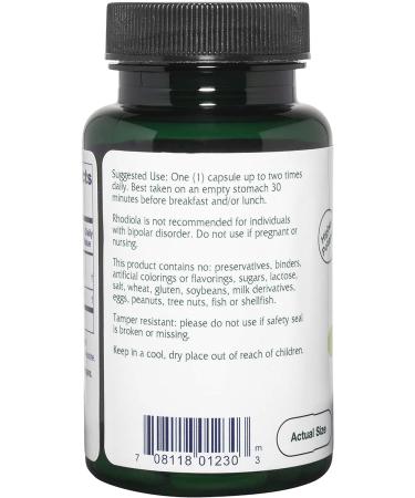 Vitanica Rhodiola Rosea Root Extract 200mg Capsules - Dr. Formulated, Vegan, 3% Rosavins & 1% Salidroside, 60ct - Rhodiola Pro Logo - Buy Online on GoSupps.com