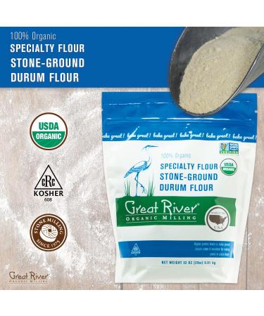 Great River Organic Milling Whole Grain Durum Flour - 8 lb, Stone Ground (4 pack) - Buy Online on GoSupps.com