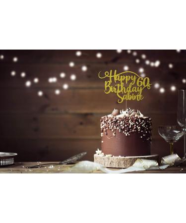 Personalized Happy Birthday Glitter Cake Decoration | Custom Name & Color | Cakehop - Buy Online on GoSupps.com