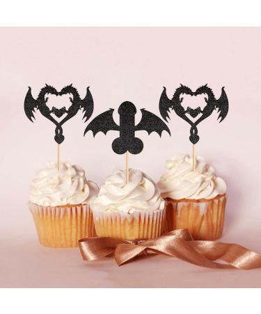 24 Pieces Dragon Theme Cupcake Toppers - Mythical Cake Decorations for Birthday & Wedding Parties | Realistic Torte Picks - Buy Online on GoSupps.com
