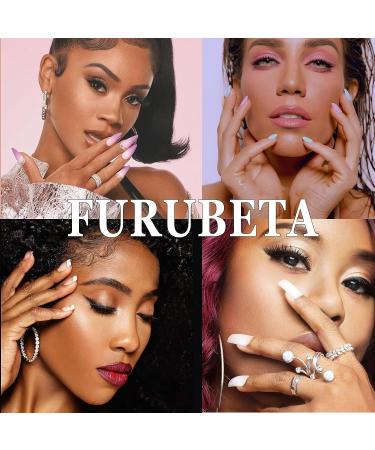 FURUBETA Medium Black Butterfly False Nails | Coffin Acrylic Press on Nails for Women and Girls - 24PCS - Buy Online on GoSupps.com