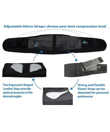 Plus Size Back Brace for Men - XL/XXL Lumbar Support Belt for Lower Back Pain Relief Adjustable with Cooling Fabric - Buy Online on GoSupps.com