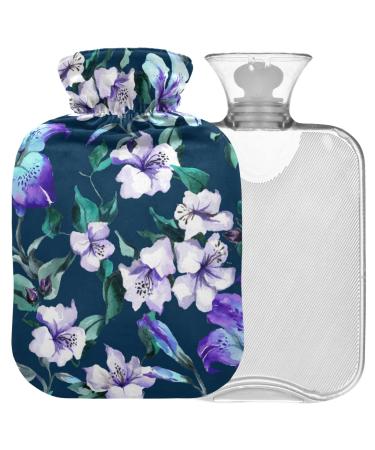 NAANLE hot water bottle with reference Magic Tropical Flowers Transparent hot water bottle Heat bottle for back pain relief handfoot warmer neck hot and cold therapy 2l