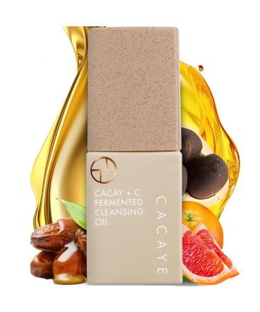 CACAYE 3-in-1 Makeup Cleansing Oil for Face 0.5 ounce Travel Size with CaCay Oil and Vitamin C - Anti Aging Facial Oil Cleanser for Wrinkles and Fine Lines - Mini Makeup Remover for All Skin Types 0.5 Fl Oz (Pack of 1)