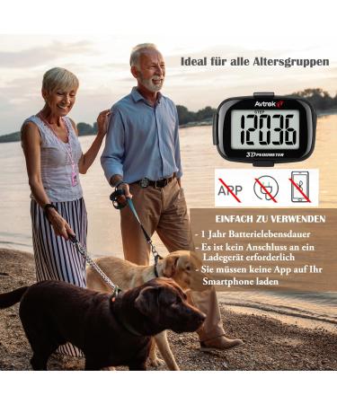 AVTREK Precise 3D Mini Pedometer - Ideal for Walking Running & Hiking - Compact & Lightweight Black - Buy Online on GoSupps.com