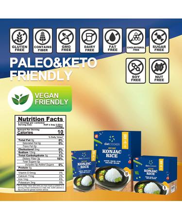 Diet Cooker Konjac Rice 9.52 oz (10 Pack) - Keto & Vegan Friendly, Odor Free, Low Calorie, Zero Net Carbs - Slim Rice for Healthy Diets - Buy Online on GoSupps.com