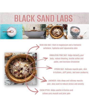 Black Sand Labs Premium Bath Salts for Her - Dead Sea & Himalayan Pink Salt Blend for Muscle Pain Relief - Luxury Lavender Eucalyptus Bath Salts - Buy Online on GoSupps.com