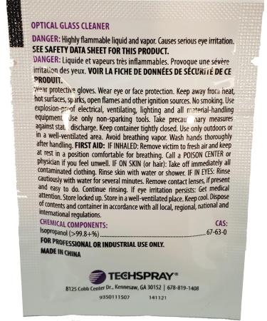 Buy Techspray 1610-50PK Isopropyl Alcohol Wipes 99.8% - Pre-Saturated Pack of 2 | International Shipping Available - Buy Online on GoSupps.com