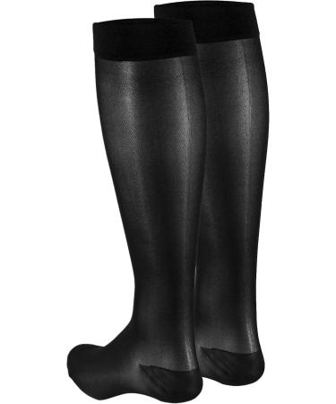 Truform Sheer Compression Stockings for Women - 15-20 mmHg Knee High 20 Denier Black Small (Pack of 2) - International Shipping Available - Buy Online on GoSupps.com