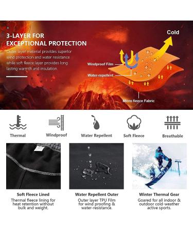 Yushow Waterproof Softshell Ski Pants for Kids | Thermal Windproof Winter Hiking Pants for Girls - Black Size 8 - Buy Online on GoSupps.com