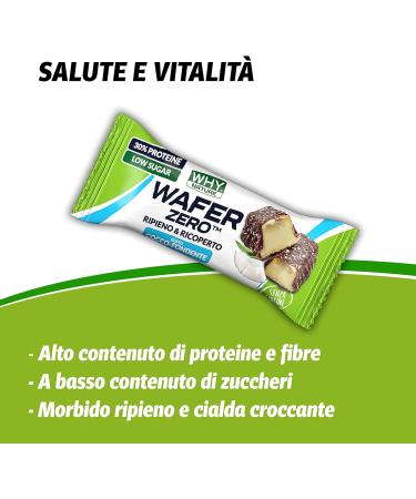  WHY NATURE WHY NATURE WAFER ZERO - Wafer waffle with protein filling - Gluten-free - Coconut and dark chocolate flavor - 35g - Buy Online on GoSupps.com