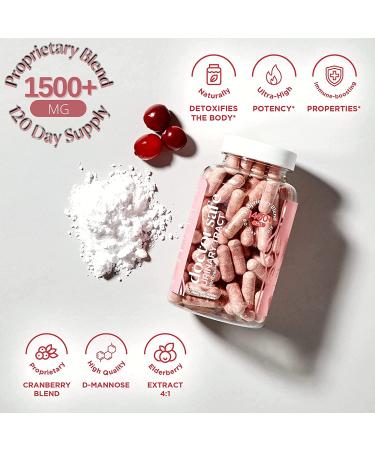 D-Mannose Capsules with Cranberry Extract 1400 mg - Urinary Tract Health Support for Women - 120 Veggie Capsules - Buy Online on GoSupps.com