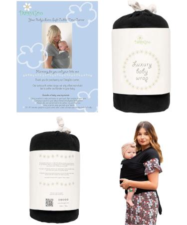 DaisyGro Certified Organic Baby Sling Carrier | GOTS Organic | CPSC Safety Tested | Small/Medium or Plus Size | Black/Grey | 16+ Black - Buy Online on GoSupps.com