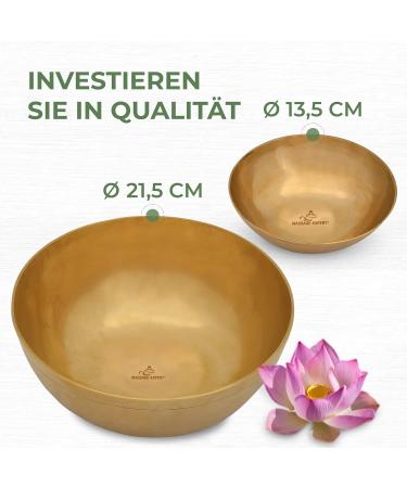 Expert Tibetan Sound Bowl Set for Relaxation & Yoga | Large 21.5cm & Mini 13.5cm | Deep Clay Massage Sound Shells for Private Use - Buy Online on GoSupps.com