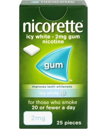 NICORETTE ICYWHITE GUM 2MG Mint 25 Count (Pack of 1)