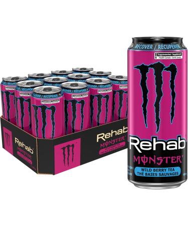 MONSTER ENERGY Rehab Wild Berry Tea 458mL Cans Pack of 12