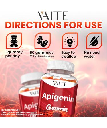 Apigenin Supplement 150mg - Chamomile Extract Vegan Gummies with Flavonoids Bioflavonoids & Polyphenols - Plant-Based Relaxation Support - Liposomal Calm Formula - Non-GMO Herbal Mood Balance - Buy Online on GoSupps.com