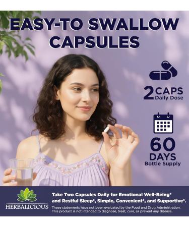 HERBALICIOUS GABA L-Theanine with Magnesium Calm & Focus Support Stress Relief Relaxation + Mood Balance Brain & Memory Support Supplement Vitamin B6 + B12 Complex 120 Capsules - Buy Online on GoSupps.com