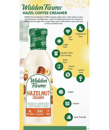 Walden Farms Hazelnut Coffee Creamer 12 oz - Non-Dairy Milk Substitute, Gluten-Free, Vegan - 2 Pack 12 Fl Oz Bottles - Buy Online on GoSupps.com