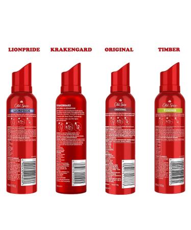Deodorant Body Spray Variety 4 Pack Lionpride Krakangard Original Timber Men's Odor Eliminator Antiperspirant Body Spray 4.73 Ounces - Buy Online on GoSupps.com