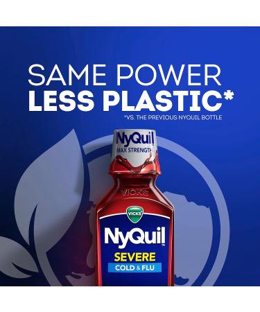 Vicks DayQuil & NyQuil SEVERE Cold & Flu Berry Liquid Combo Pack - 2 x 12 oz Bottles - Max Strength Relief for Headache, Fever, Sore Throat, Nasal Congestion & Cough - Buy Online on GoSupps.com