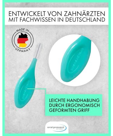 25 Interdental Brushes - Oral Care for Tartar & Caries Prevention - 0.80mm ISO 5 - Green - Buy Online on GoSupps.com